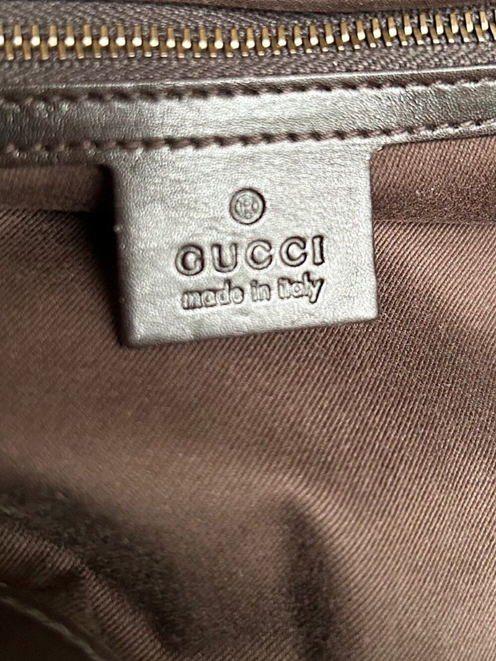 GUCCI GG Monogram Buckle Tote Bag, Taupe, Brown - Picture 9 of 16